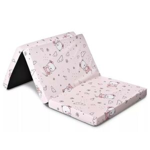 Lorelli Rózsaszín Ballerina Medve Összehajtható Matrac 60x120 cm Kiságyba - Utazóágy és Kiegészítői