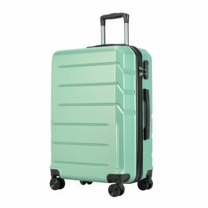 BONTOUR SPINNER srednji puderasto zeleni kofer s dvostrukim kotačima, pogled pod kutom - Kofer