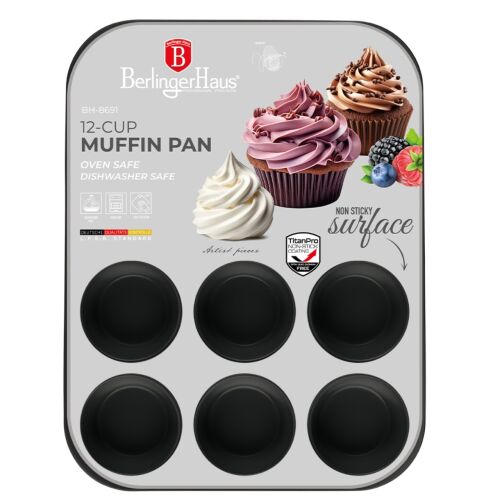 Plech na 12 muffinov, antracitová farba Berlinger Haus BH 8691