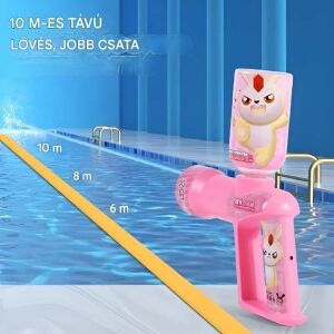 Rózsaszín Nyuszis Elektromos Vízipisztoly Lányoknak – 300 ml-es tartály, 10m hatótáv, LED világítás (3+ korosztálynak) 140581723 - Vízipisztoly