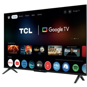 TCL 55V6C 55-Zoll 4K Ultra HD Google TV auf Ständer, Anzeige von App-Symbolen - Fernsehapparate