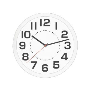 Home AWC250WH white wall clock, front view - Interior design