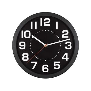 Čierne nástenné hodiny Home AWC250BK s kontrastnými bielymi číslami - Home by Somogyi