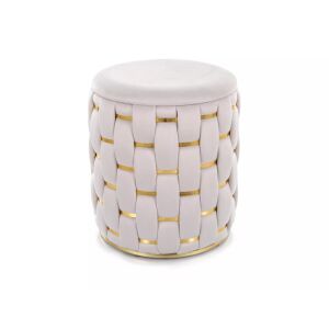 Tiara Fonott Bársony Puff Bézs Arany Díszítéssel 136637940 - Signal