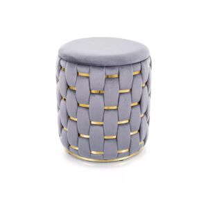 Tiara Fonott Bársony Puff Szürke Arany Díszítéssel 136637963 - Signal