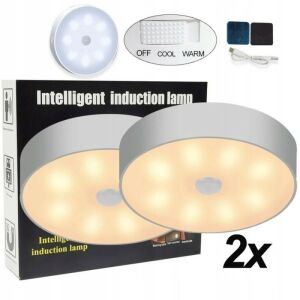 2 db 16 LED-es Éjszakai lámpa Mozgásérzékelővel – USB-s, Sárga Fényű, Lépcsővilágításhoz 136648827 - Irányfény