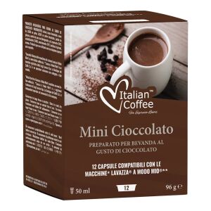 Italian Coffee Mini Cioccolato kapszulák, kompatibilis Lavazza A Modo Mio gépekkel, 12 darab - Kávépárna & Kávékapszula