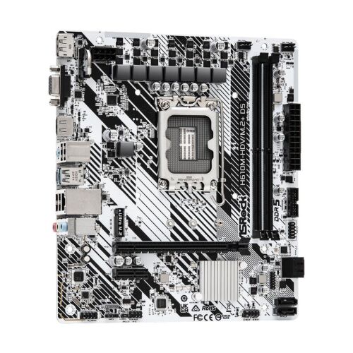 Дънна платка ASRock H610M-HDV/M.2+D5, изглед отгоре