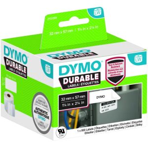 DYMO Durable LW Műanyag Címke - 32x57mm, 800 db, Fehér, Permanens 136657877 - Dymo