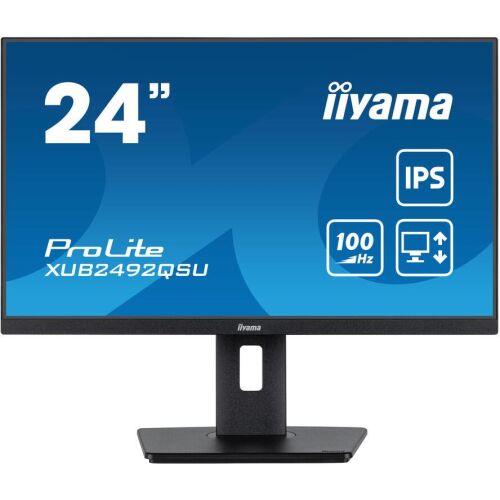 Monitor iiyama ProLite XUB2492QSU-B1 24 inch Wide Quad HD IPS, vedere frontală