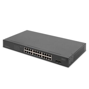 Digitus 24 Port Gigabit Ethernet Switch - 2 SFP Port, Unmanaged, 19" Rackbe Szerelhető 136659349 - Digitus