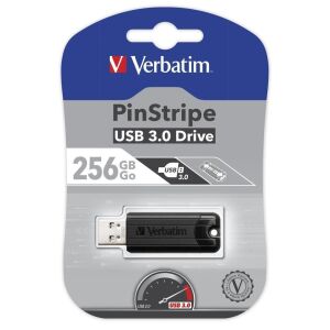 Pen Drive 256GB Verbatim PinStripe USB 3.0 fekete (49320) (49320) 136666756 - Pendrive