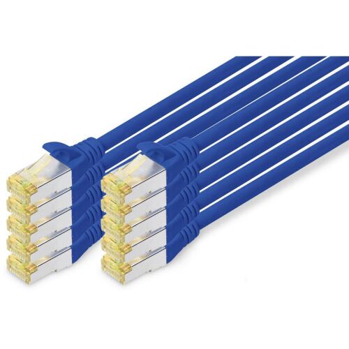 Digitus CAT6a S/FTP Patch Kábel 2m Kék (10db) Gigabit Ethernet Hálózathoz - Patch kábel