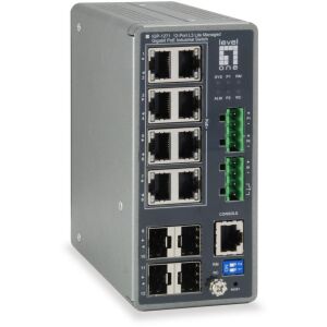 LevelOne IGP-1271 hálózati kapcsoló Vezérelt L3 Gigabit Ethernet (10/100/1000) Ethernet-áramellátás (PoE) támogatása Szürke (IGP-1271) 136672389 - LevelOne