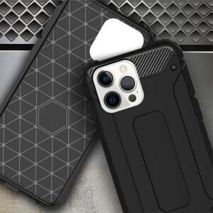 Black Armor case for iPhone 13 Pro Max, showing the back and side of the case - Apple Phone Case