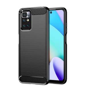 Xiaomi Redmi 10 / Redmi 10 2022 black carbon fiber silicone phone case - Phone Case