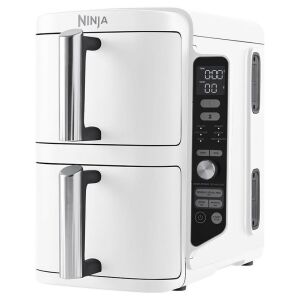 Ninja SL400EUWH Dual Zone Heißluftfritteuse, weiß, schräge Ansicht - Airfryer