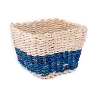 Kék és fehér fonott tároló kosár - Tárolás & Rendszerezés