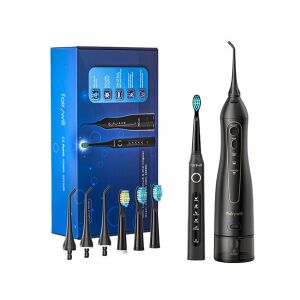 FairyWill FW-507 Szónikus Fogkefe és FW-5020E Szájzuhany Készlet - Fekete