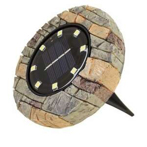 Lumină solară pentru cale de grădină, design din piatră, 8 LED-uri, impermeabilă - Lanternă solară