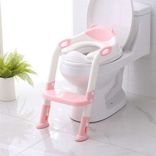 WC szűkítő létrával - rózsaszín