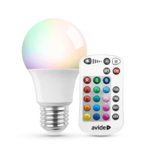 Avide Smart LED Globe A60 9.7W RGB+W 2700K IR Távirányítóval