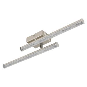 LED-Kronleuchter Kirina, 2 Zweige, 12W, 1000 lm, neutrales Licht (4000 K), IP20, Nickel matt/kristall, Globo Lighting 136721263 - Deckenleuchten