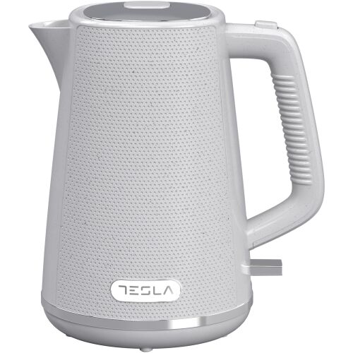 Tesla KT400GX Wasserkocher, 1.7L, 2200W, automatische Abschaltung, LED-Anzeige, 360° drehbare Basis, weiß und grau