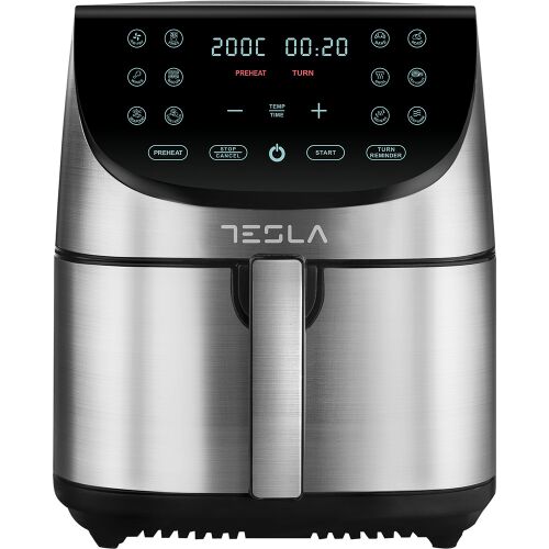Tesla AF701BX Heißluftfritteuse, 7L, 1700W, Digitalanzeige, 12 Programme, Edelstahl