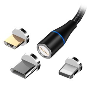 Cablu Magnetic 3in1 USB-C/Lightning/Micro USB 1m 3A - Negru 136727656 - Cabluri de date