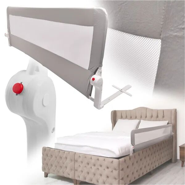 Сгъваемо легло с решетка против падане, 200 см, сиво