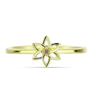 Arannyal Bevont Ezüst Gyűrű - 0.01 Karátos Pezsgő Gyémánttal 136744098 - Női kiegészítő