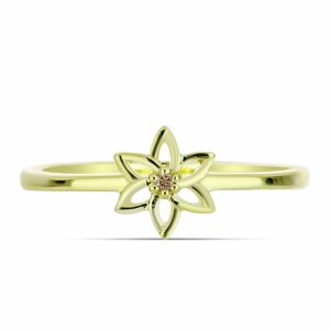 Arannyal Bevont Ezüst Gyűrű Pezsgő Gyémánttal, Y60136/54 136744116 - Női ékszer