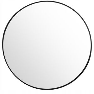 Oglindă de baie industrială rotundă mare, ramă neagră, 80cm - Oglinzi de baie