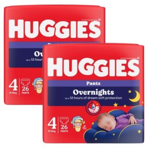 Huggies Overnight Pants Veličina 4 (9-14kg) - Pakiranje od 52 komada - Pelene