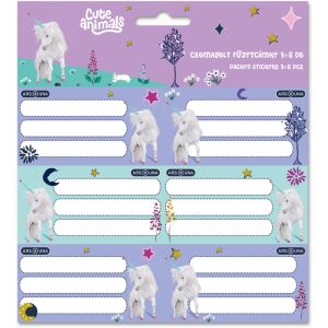 Unikornis füzetcímke 18 db, Cute Animals, Unicorn 136745575 - Füzetcímke