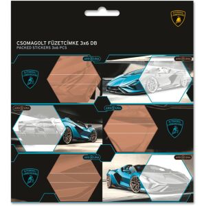 Lamborghini, autós füzetcímke 18 db, fekete-kék 136745627 - Füzetcímke