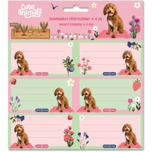 Doggie, kutyás füzetcímke 18 db, Cute Animals 136745711 - Füzetcímke