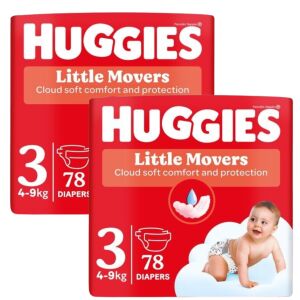 Huggies Little Movers Veličina 3 Pelene, pakiranje od 156 komada - Pelene