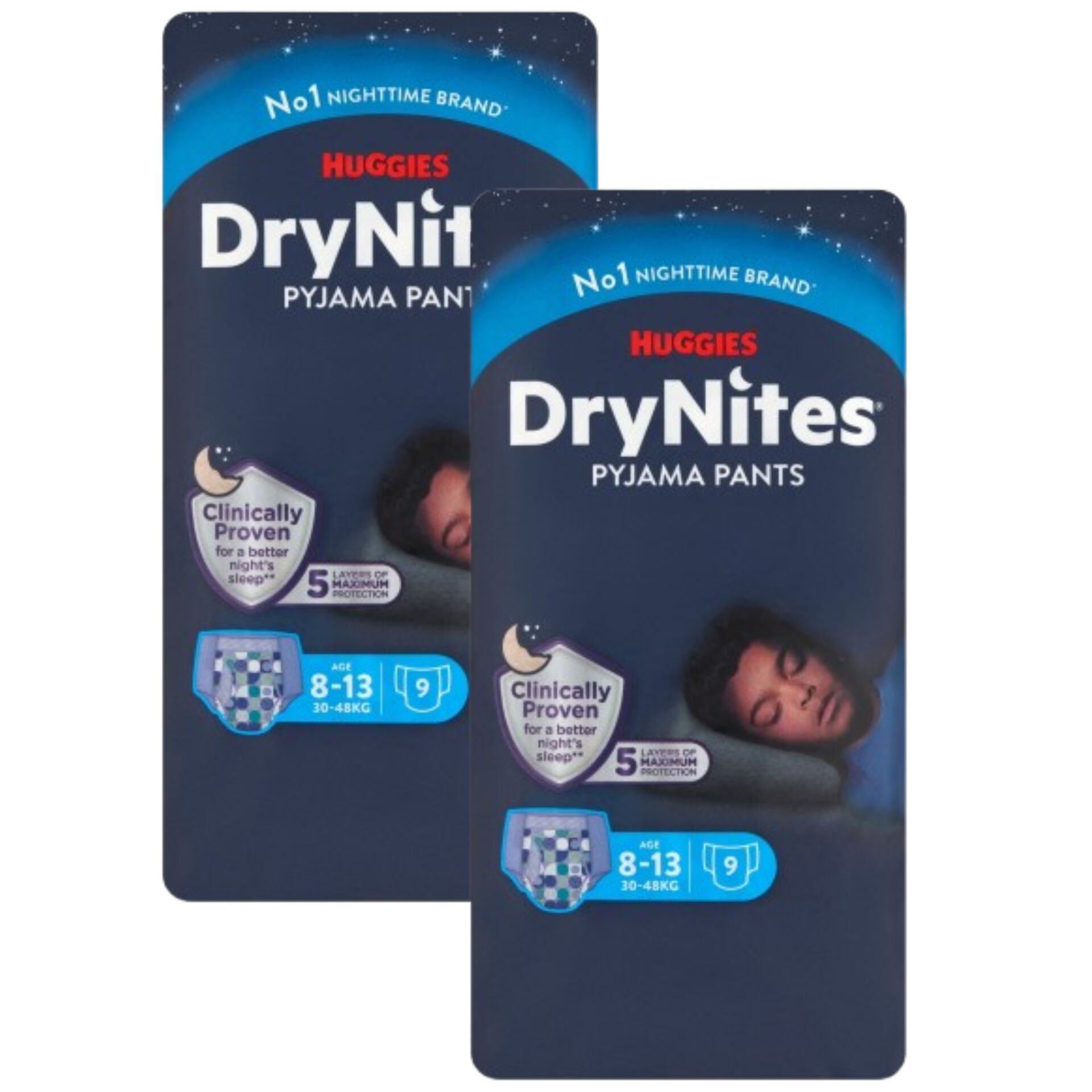 Huggies DryNites éjszakai Bugyipelenka fiúknak 30-48kg 8-13év (18db)