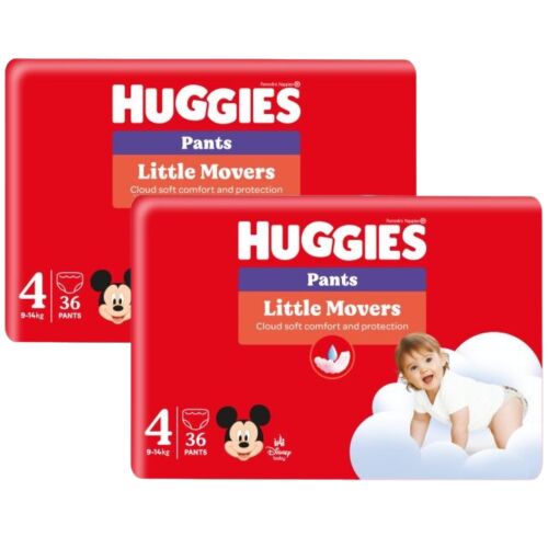 Huggies Little Movers Pants Veličina 4 (9-14kg) - Paket pelena-gaćica 72 komada