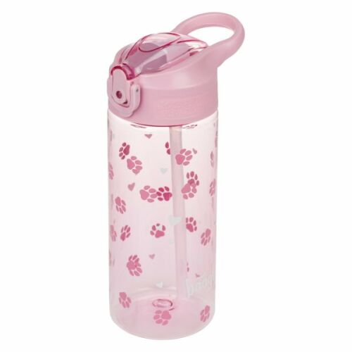 Baagl Paws Tritán Kulacs 500ml Szívószállal, Rózsaszín - Baagl
