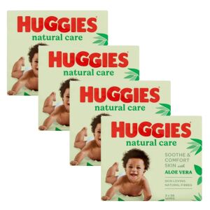 Мокри кърпички Huggies Natural Care 12x56 бр., нежни и хипоалергенни за чувствителната бебешка кожа - Пеленаче