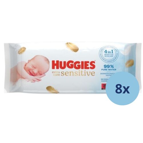 Huggies Extra Care Sensitive vlažne maramice 8x56 kom