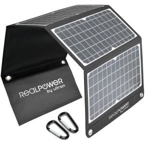 Realpower SP-30E Mobiles 30 W Solarpanel mit USB-A und USB-C Ports (412766)