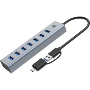 CONCEPTRONIC Koncentrator USB 7-portowy 3.0 -> 7x3.0, 5Gbps szary 136774169 - Conceptronic
