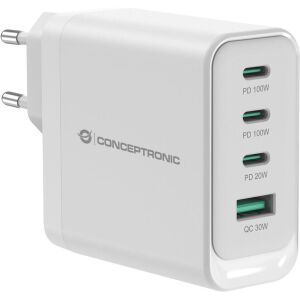 Conceptronic ALTHEA22W100 ładowarka do urządzeń przenośnych Uniwersalne Biały Prąd przemienny Szybkie ładowanie Wewnętrzna 136774220 - Conceptronic