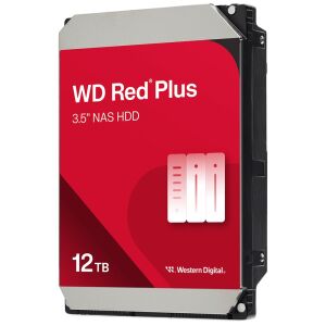 Western Digital 12TB Red Plus NAS HDD, 3.5 calowy dysk SATA do sieciowej pamięci masowej - Wewnętrzny dysk twardy