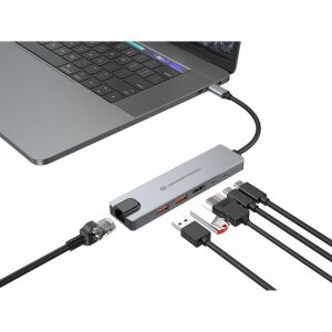 Conceptronic DONN29G stacja dokująca Przewodowa USB 3.2 Gen 2 (3.1 Gen 2) Type-C Szary 142048748 - Stacja dokująca