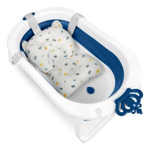 Ricokids RK-286 összecsukható babakád újszülött betéttel, fehér és kék - Ricokids